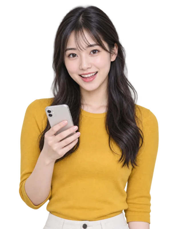 スマートフォンを持つ女性